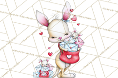 Valentine Animals Clipart Cute Cartoon Characters PNG Product Image 2