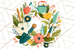 Spring Garden Tools and Floral Gardening Clipart PNG Product Image 3