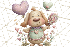 Valentine Dog Clipart PNG, Cute Valentine Dogs, Kids Product Image 3