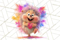 Kawaii Valentine Animals, Cute Heart Love Animals Png Product Image 3