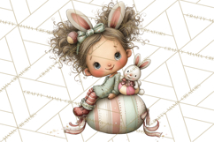 Easter Kids Clipart, Cute Easter Children, Bunny Ear Png Product Image 3