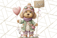 Valentine Dog Clipart PNG, Cute Valentine Dogs, Kids Product Image 4