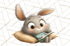 Bookish Bunnies PNG Clipart, Cozy Bunny Reading Product Image 5