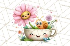 Spring Mini World Clipart, Cute Kawaii Garden Scenes PNG Product Image 5