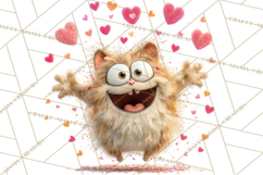 Kawaii Valentine Animals, Cute Heart Love Animals Png Product Image 5