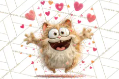 Kawaii Valentine Animals, Cute Heart Love Animals Png Product Image 5