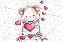 Valentine Animals Clipart Cute Cartoon Characters PNG Product Image 5