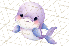 Watercolor Baby Animals, Cute Kawaii Forest Zoo Farm Ocean Product Image 5