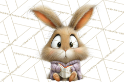 Bookish Bunnies PNG Clipart, Cozy Bunny Reading Product Image 2