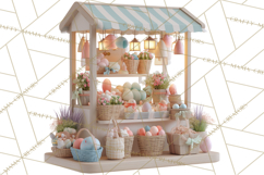 Easter Bunny PNG Clipart Spring Market Stall Eggs Basket Product Image 2