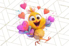 Kawaii Valentine Animals, Cute Heart Love Animals Png Product Image 2