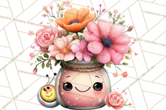 Spring Mini World Clipart, Cute Kawaii Garden Scenes PNG Product Image 2