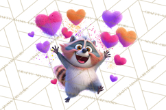 Kawaii Valentine Animals, Cute Heart Love Animals Png Product Image 3
