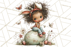 Easter Kids Clipart, Cute Easter Children, Bunny Ear Png Product Image 3