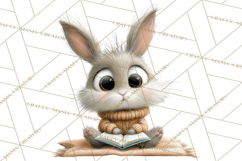 Bookish Bunnies PNG Clipart, Cozy Bunny Reading Product Image 4