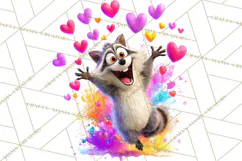 Kawaii Valentine Animals, Cute Heart Love Animals Png Product Image 4