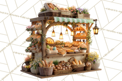 Easter Bunny PNG Clipart Spring Market Stall Eggs Basket Product Image 4