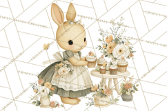 Vintage Spring Animals Clipart, Tea Party Picnic Png Product Image 3
