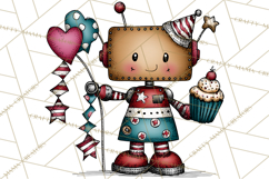 Adorable Birthday Robot Clipart, Playful Toy Robot Clip Art Product Image 3
