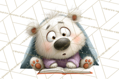 Bookish Bears PNG Clipart, Cozy Bear Reading, Cute Cartoon Product Image 3