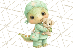 Dinosaur Veterinarian Clipart Cute Pet Care PNG Product Image 3