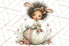 Easter Kids Clipart, Cute Easter Children, Bunny Ear Png Product Image 5