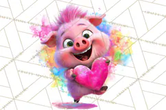 Kawaii Valentine Animals, Cute Heart Love Animals Png Product Image 5