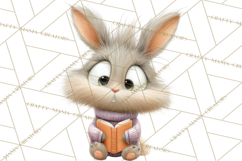 Bookish Bunnies PNG Clipart, Cozy Bunny Reading Product Image 5