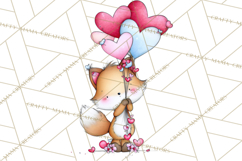 Valentine Animals Clipart Cute Cartoon Characters PNG Product Image 5