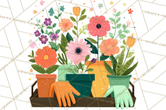 Spring Garden Tools and Floral Gardening Clipart PNG Product Image 5