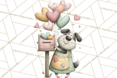 Valentine Dog Clipart PNG, Cute Valentine Dogs, Kids Product Image 2