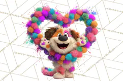 Kawaii Valentine Animals, Cute Heart Love Animals Png Product Image 2