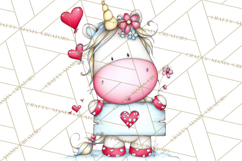 Valentine Animals Clipart Cute Cartoon Characters PNG Product Image 2