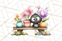 Spring Mini World Clipart, Cute Kawaii Garden Scenes PNG Product Image 2