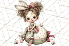 Easter Kids Clipart, Cute Easter Children, Bunny Ear Png Product Image 2