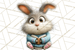 Bookish Bunnies PNG Clipart, Cozy Bunny Reading Product Image 4