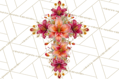 Easter Lily Cross Clipart, Pastel Bold Christian Crosses Png Product Image 4