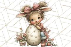 Easter Kids Clipart, Cute Easter Children, Bunny Ear Png Product Image 4