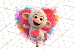 Kawaii Valentine Animals, Cute Heart Love Animals Png Product Image 4
