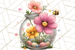 Spring Mini World Clipart, Cute Kawaii Garden Scenes PNG Product Image 4