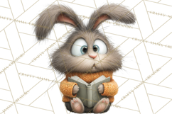 Bookish Bunnies PNG Clipart, Cozy Bunny Reading Product Image 5