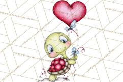 Valentine Animals Clipart Cute Cartoon Characters PNG Product Image 5