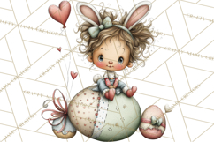 Easter Kids Clipart, Cute Easter Children, Bunny Ear Png Product Image 5