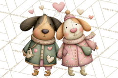 Valentine Dog Clipart PNG, Cute Valentine Dogs, Kids Product Image 5
