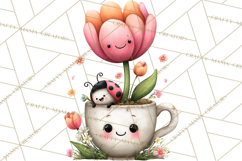 Spring Mini World Clipart, Cute Kawaii Garden Scenes PNG Product Image 5