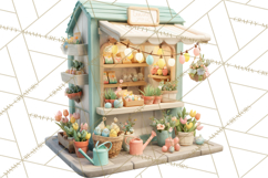 Easter Bunny PNG Clipart Spring Market Stall Eggs Basket Product Image 5