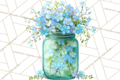 Spring Mason Jar Flowers Clipart, Floral Mason Jars PNG Product Image 5