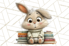 Bookish Bunnies PNG Clipart, Cozy Bunny Reading Product Image 2