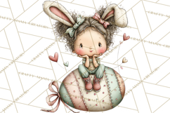 Easter Kids Clipart, Cute Easter Children, Bunny Ear Png Product Image 2