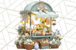 Easter Bunny PNG Clipart Spring Market Stall Eggs Basket Product Image 2